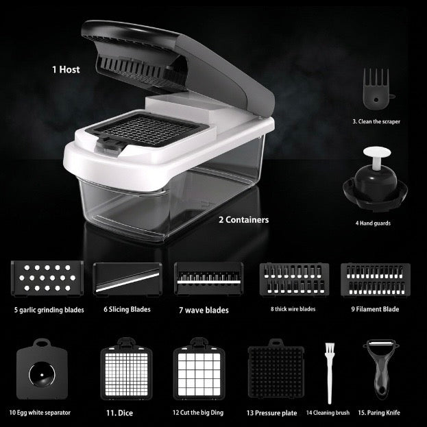 Household Multi-function Vegetable Chopper Kitchen 15-in-one