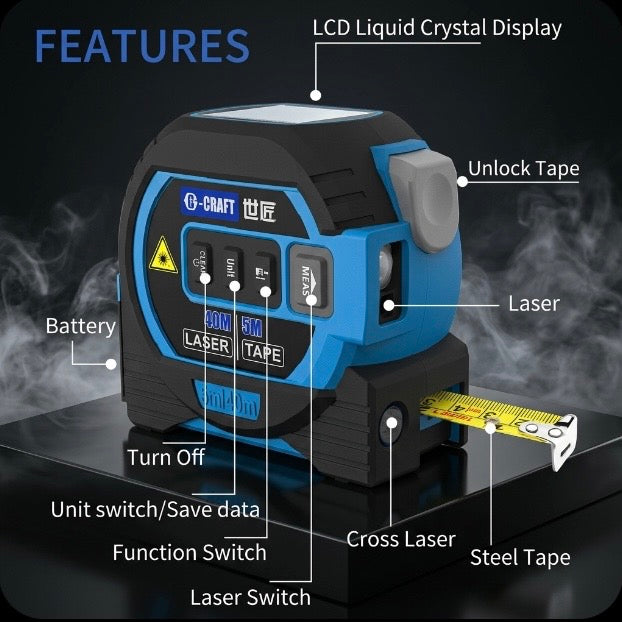 3-in-1 Digital Laser Tape Measure