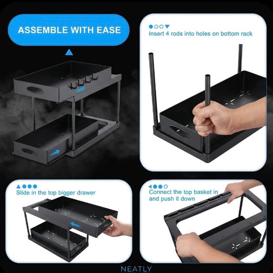 Dual Slide Under Sink Organizer
